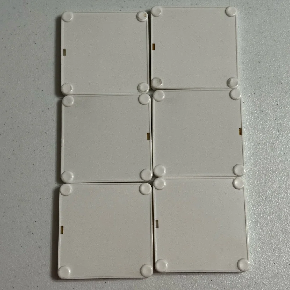 Delkids Coasters w/ Replaceable Paper Napkins Vintage Grid Set of 6 Original Box